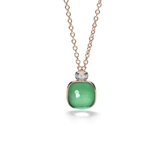 Pomellato Nudo Collier aus Roségold mit Prasiolith, Achat und Diamanten