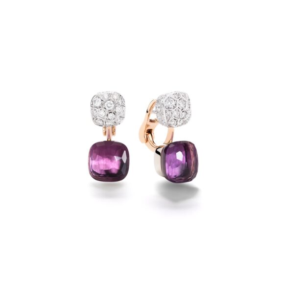 Pomellato Nudo Ohrschmuck aus Roségold mit Amethyst und Diamanten