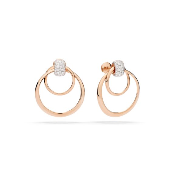 Pomellato Together Ohrschmuck rund aus 18 Karat Rosegold mit Diamanten