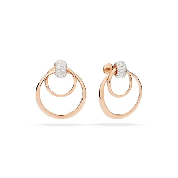 Pomellato Together Ohrschmuck rund aus 18 Karat Rosegold mit Diamanten