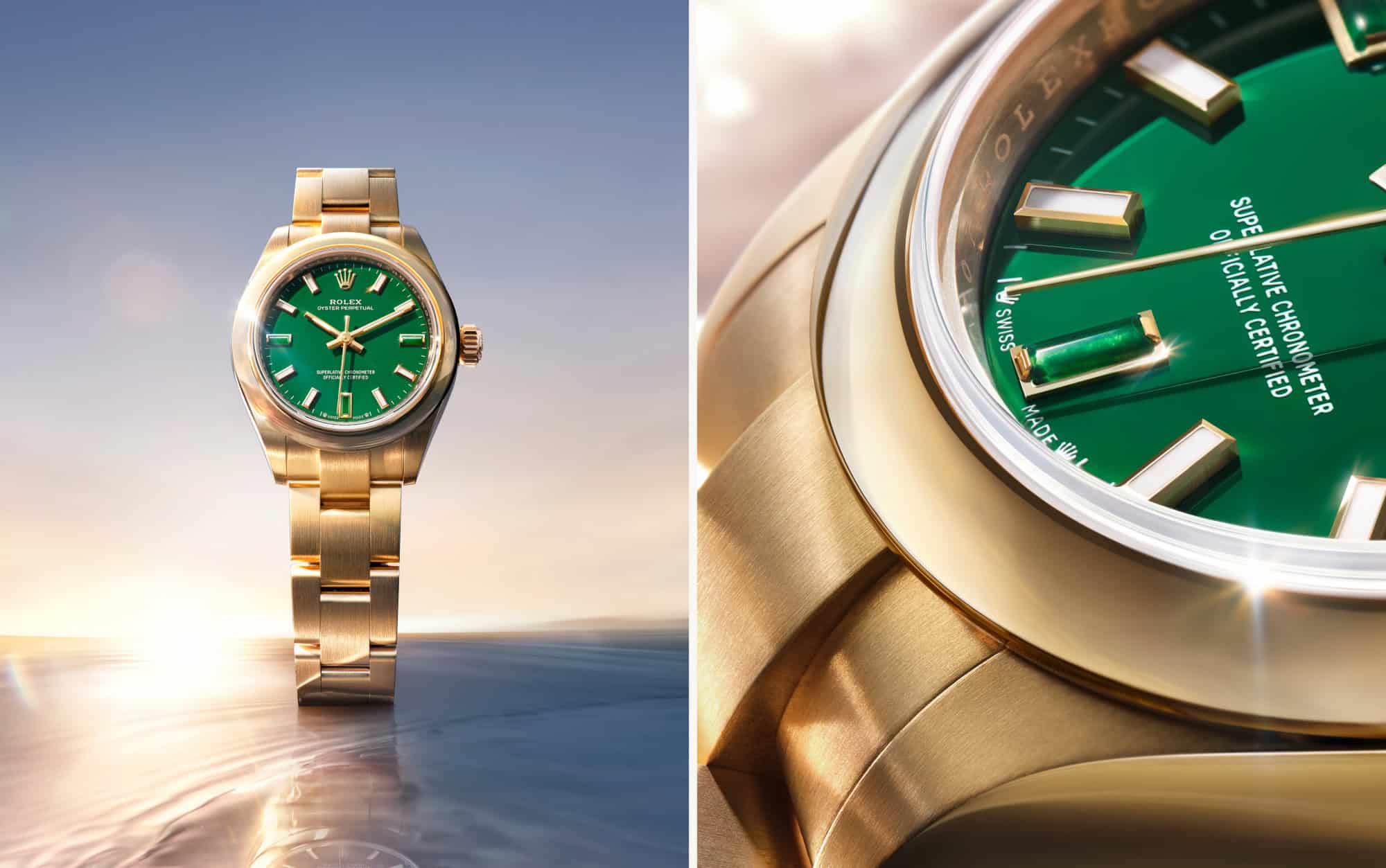 Die neue Rolex Oyster Perpetual 28 und 34 mit ihrem Gehäuse aus Gelbgold