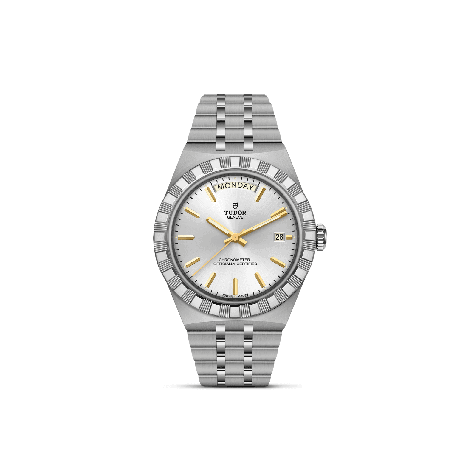 Tudor Royal mit Gehäuse und Band aus Edelstahl und silberfarbenem Zifferblatt