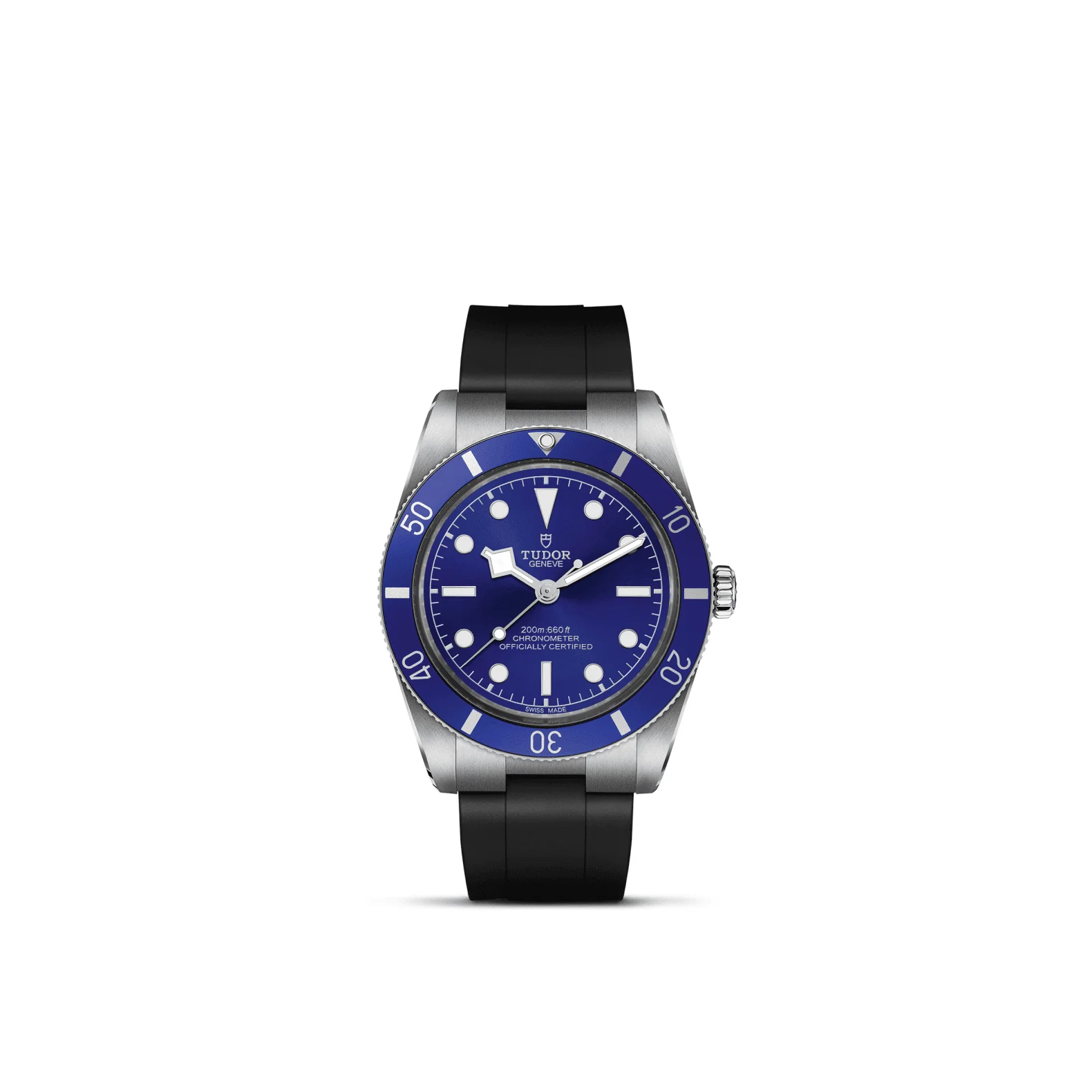 Tudor Black Bay Fifty-Four mit Edelstahgehäuse und Kautschukband und blauem Zifferblatt
