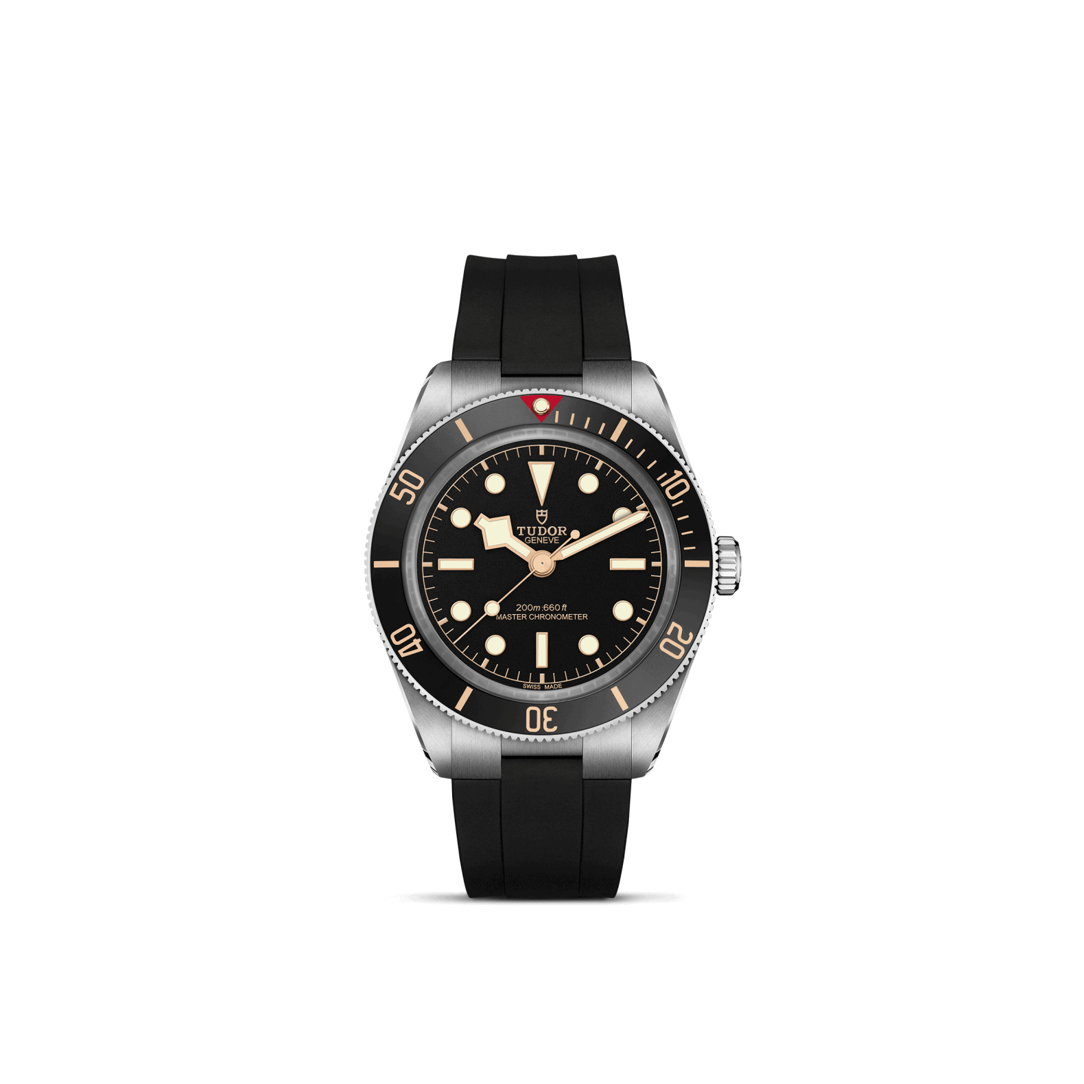 Tudor Black Bay 58 mit Edelstahlgehäuse und Kautschukband und schwarzem Zifferblatt