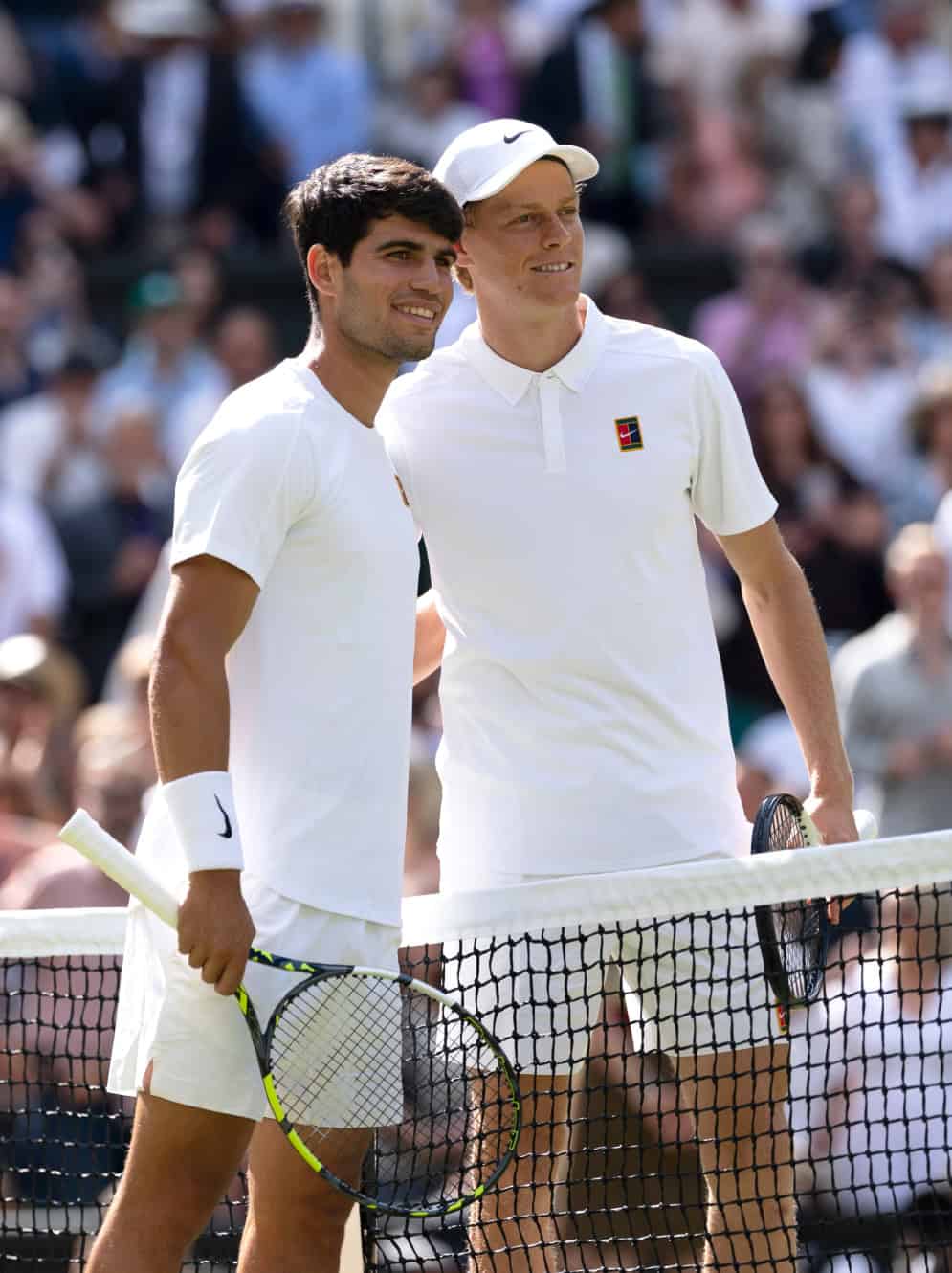 Rolex Testimonials Carlos Alcaraz und Jannik Sinner am Tenniscourt