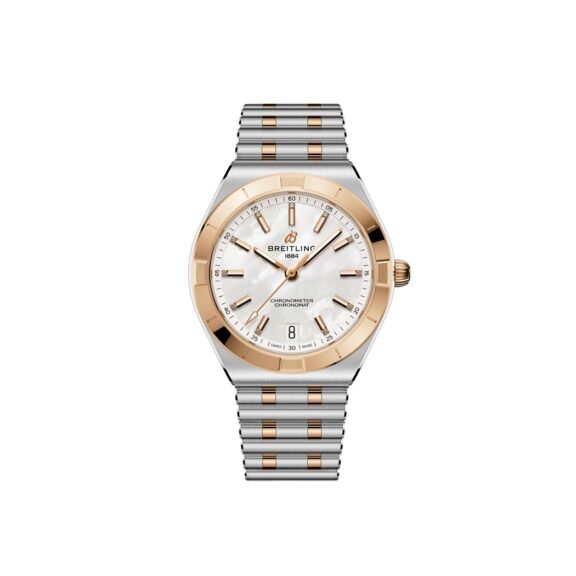 Breitling Chronomat Automatic 36 mit Gehäuse und Band aus Edelstahl und Rotgold und Perlmutt-Zifferblatt