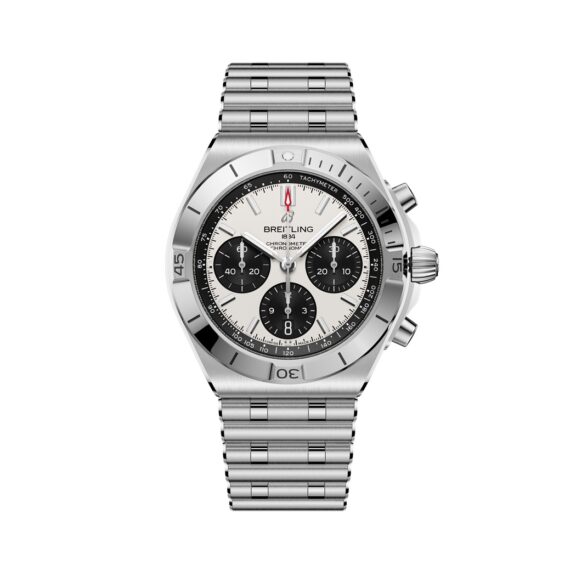 Breitling Chronomat B01 Chronomat 42 mit Gehäuse und Band aus Edelstahl und weißem Zifferblatt