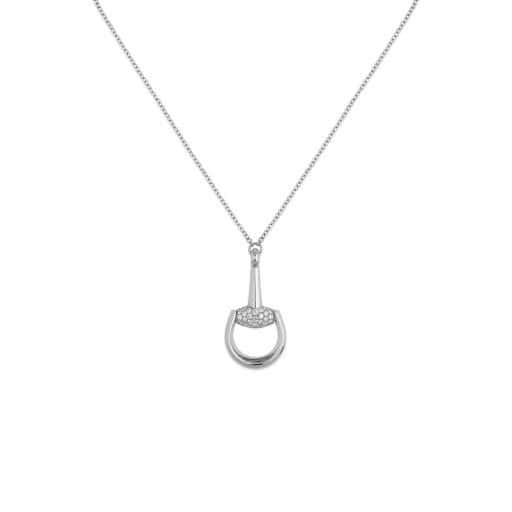 Horsebit Collier von Gucci aus 18 Karat Weißgold mit Diamanten
