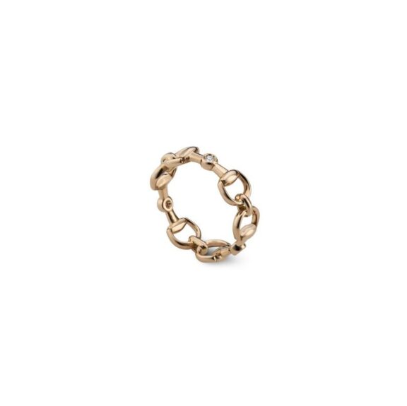 Gucci Horsebit Ring aus 18 Karat Roségold mit Diamant