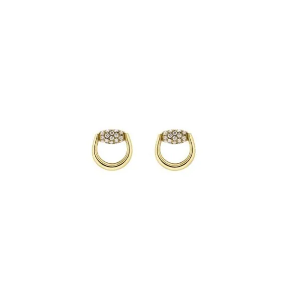 Horsebit Ohrschmuck von Gucci aus 18 Karat Gelbgold mit Diamanten