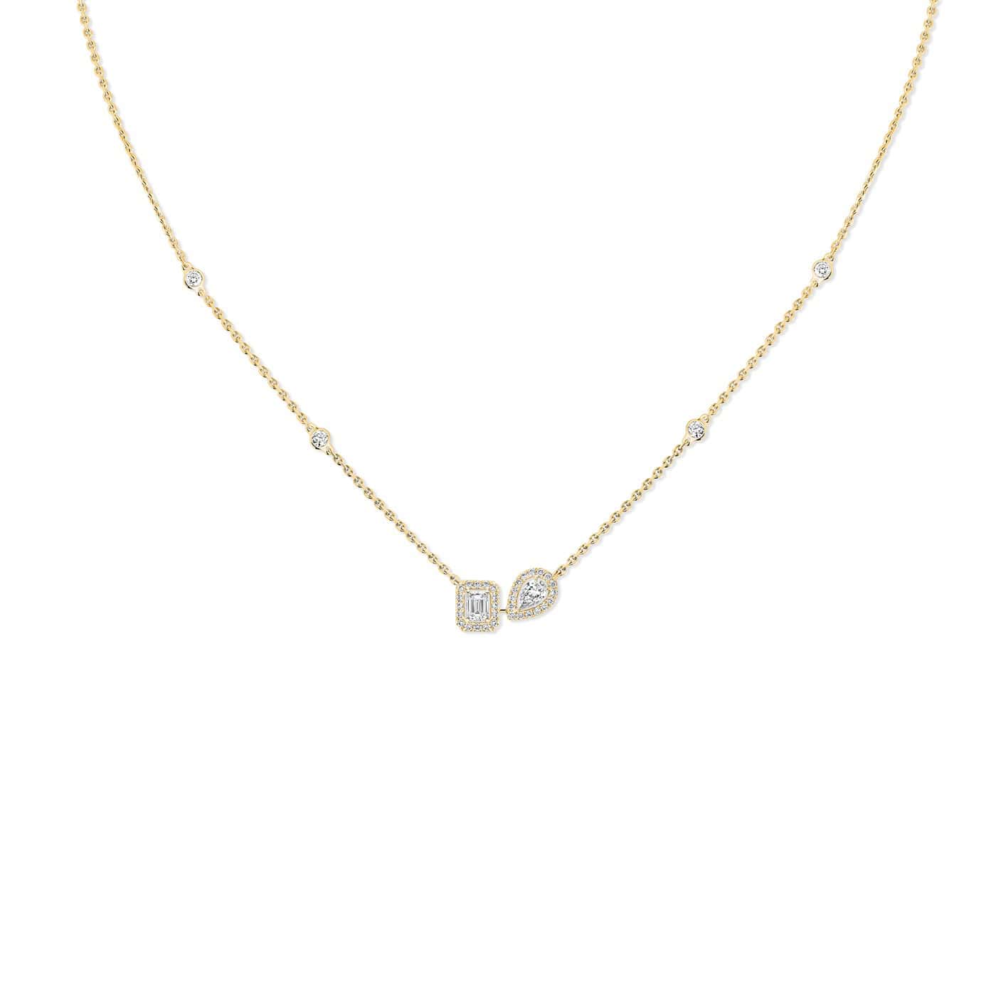Messika My Twin Collier aus Gelbgold und Diamanten