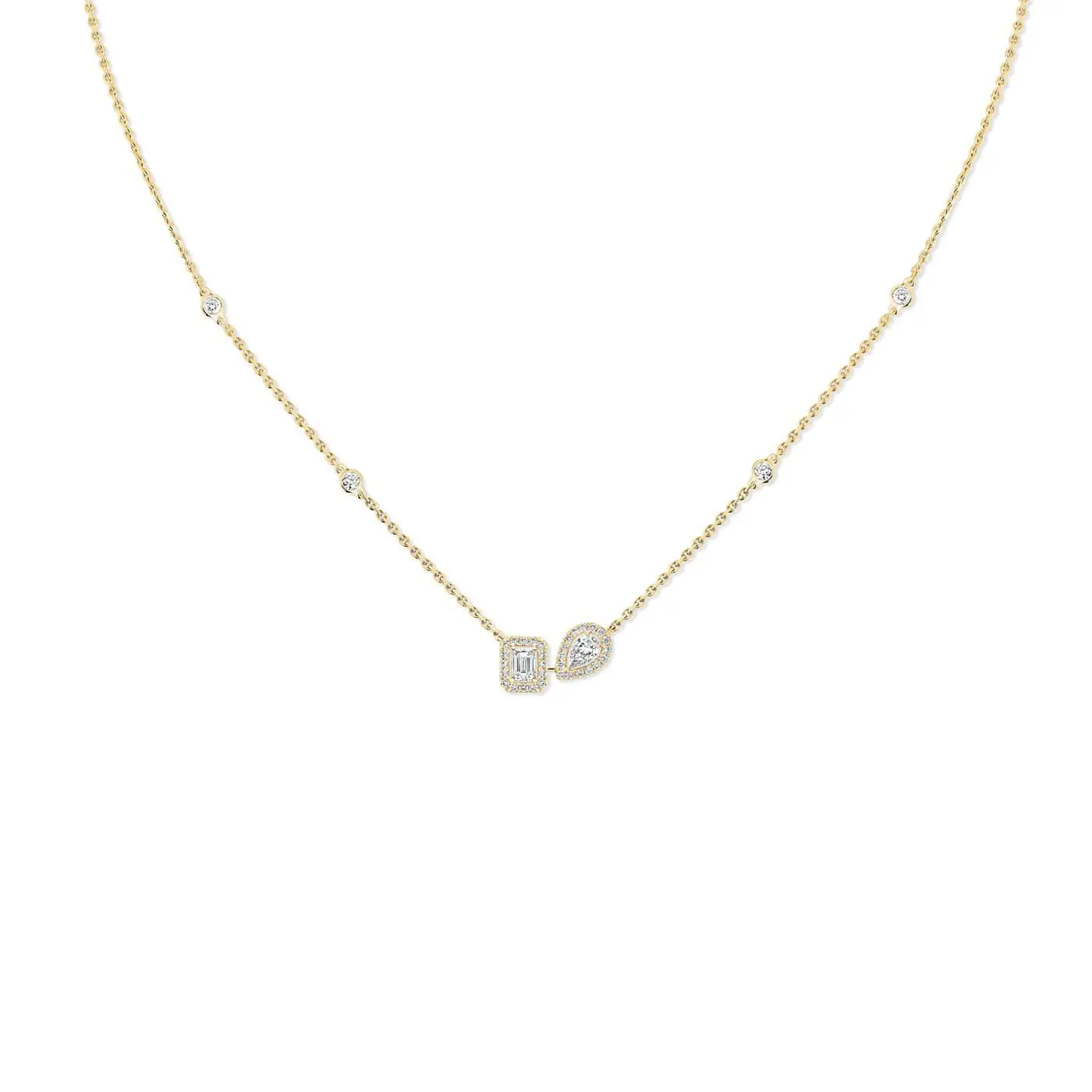 Messika My Twin Collier aus Gelbgold und Diamanten