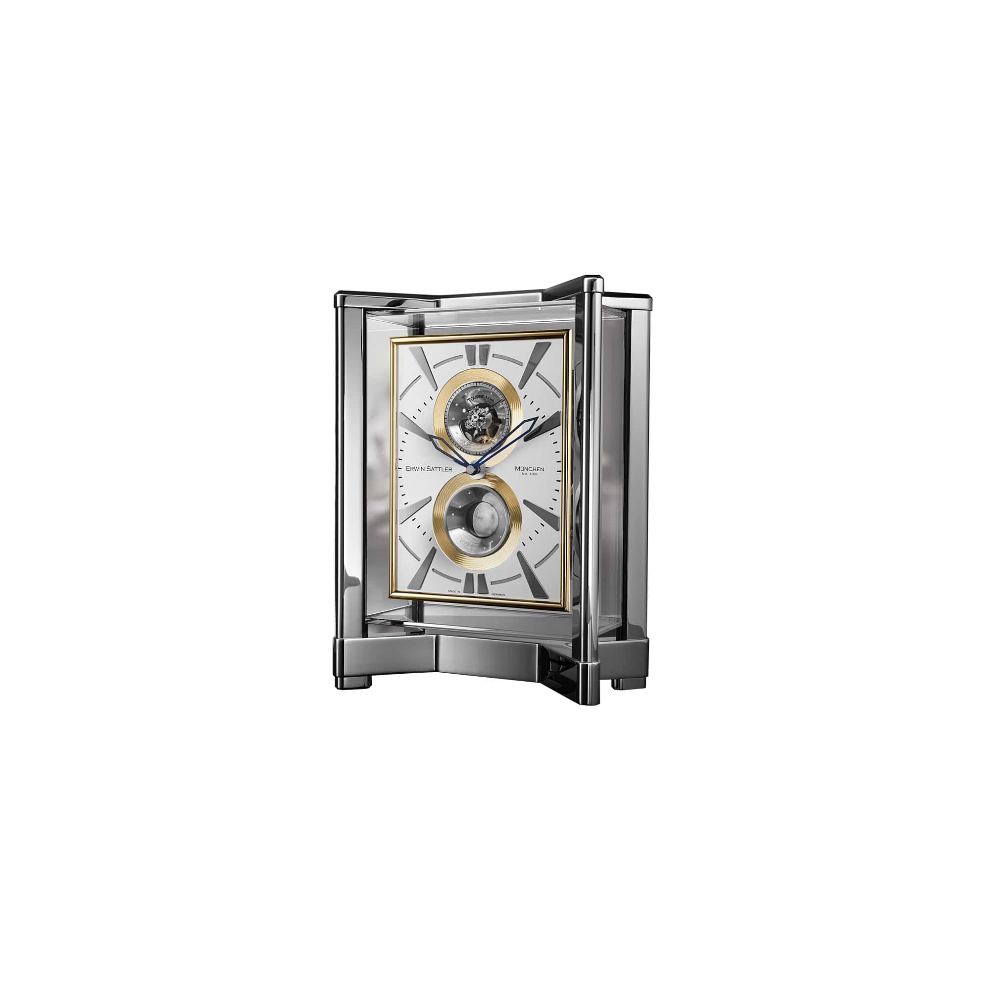 Tischuhr Opus Moon Tourbillon von Erwin Sattler