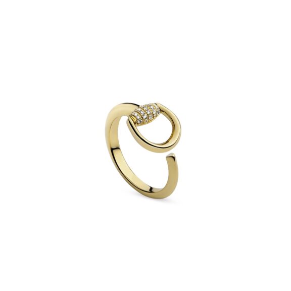 Horsebit Ring von Gucci aus 18 Karat Gelbgold und Diamanten