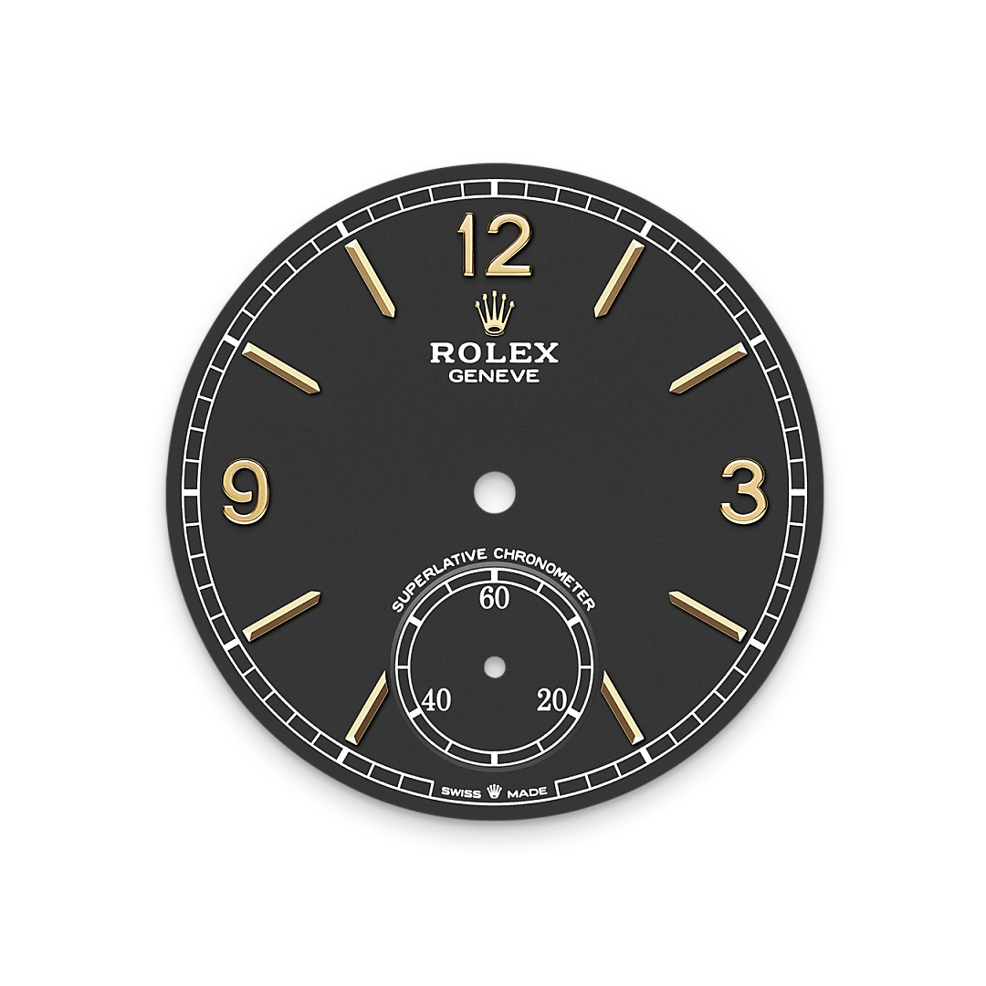 Tiefschwarzes Zifferblatt