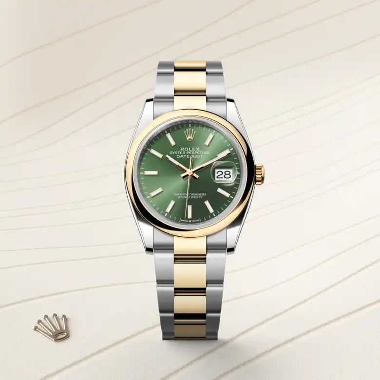 Rolex Datejust in Rolesor gelb (Kombination aus Edelstahl Oystersteel und Gelbgold), Frontansicht