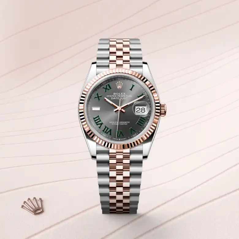 Rolex Datejust in Rolesor Everose (Kombination aus Edelstahl Oystersteel und Everose-Gold), Frontansicht