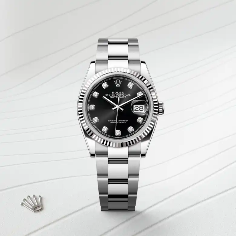 Rolex Datejust in Rolesor weiß (Kombination aus Edelstahl Oystersteel und Weißgold), Frontansicht