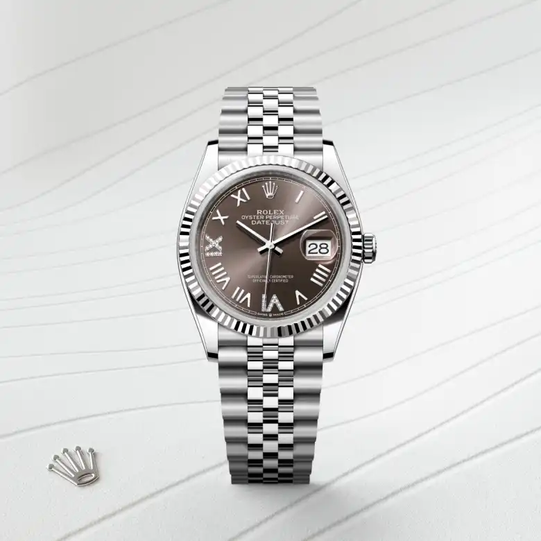 Rolex Datejust in Rolesor weiß (Kombination aus Edelstahl Oystersteel und Weißgold), Frontansicht