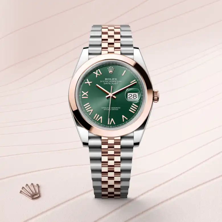 Rolex Datejust in Rolesor Everose (Kombination aus Edelstahl Oystersteel und Everose-Gold), Frontansicht
