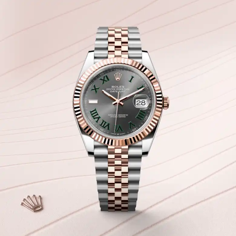 Rolex Datejust in Rolesor Everose (Kombination aus Edelstahl Oystersteel und Everose-Gold), Frontansicht