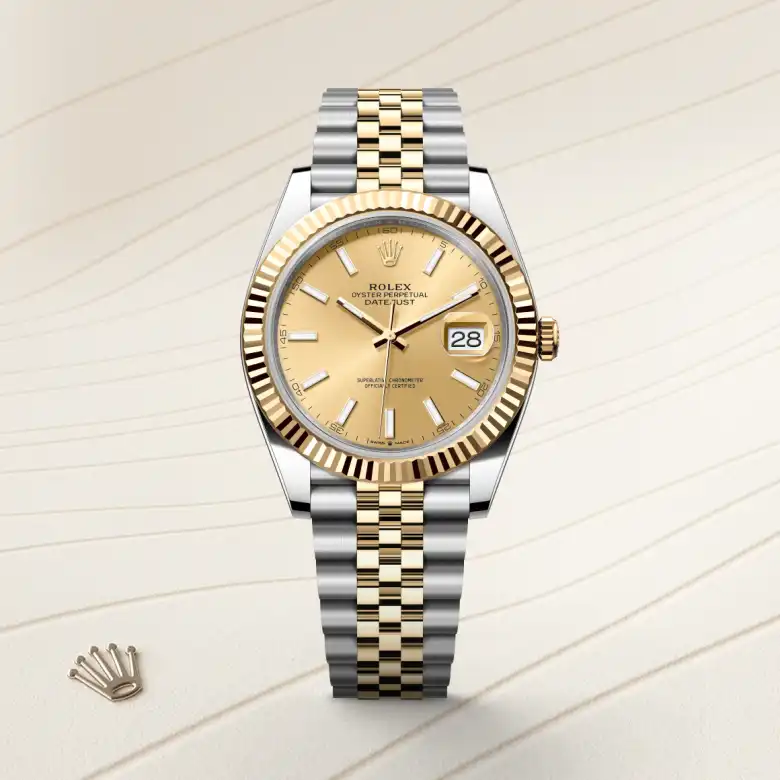 Rolex Datejust in Rolesor gelb (Kombination aus Edelstahl Oystersteel und Gelbgold), Frontansicht