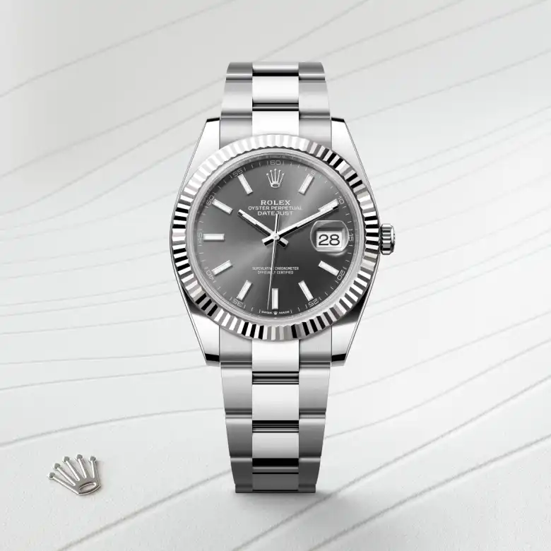 Rolex Datejust in Rolesor weiß (Kombination aus Edelstahl Oystersteel und Weißgold), Frontansicht