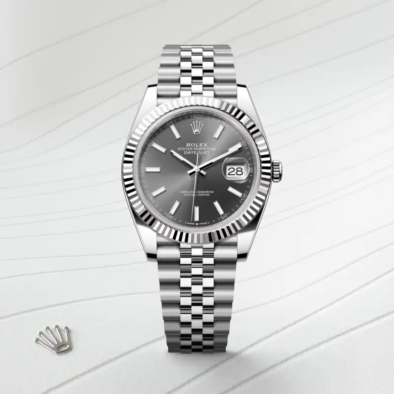 Rolex Datejust in Rolesor weiß (Kombination aus Edelstahl Oystersteel und Weißgold), Frontansicht