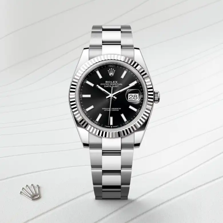 Rolex Datejust in Rolesor weiß (Kombination aus Edelstahl Oystersteel und Weißgold), Frontansicht