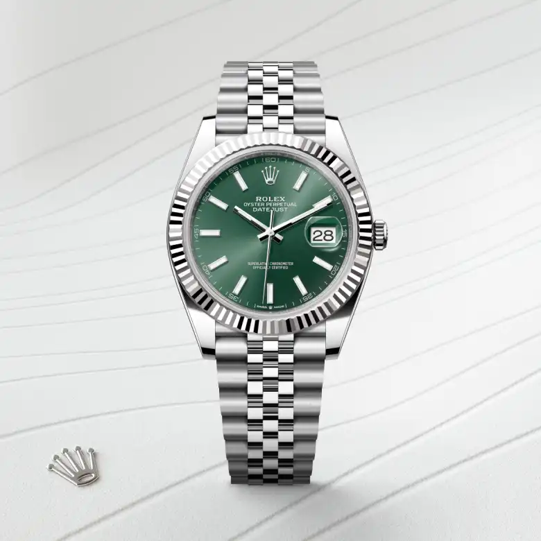 Rolex Datejust in Rolesor weiß (Kombination aus Edelstahl Oystersteel und Weißgold), Frontansicht