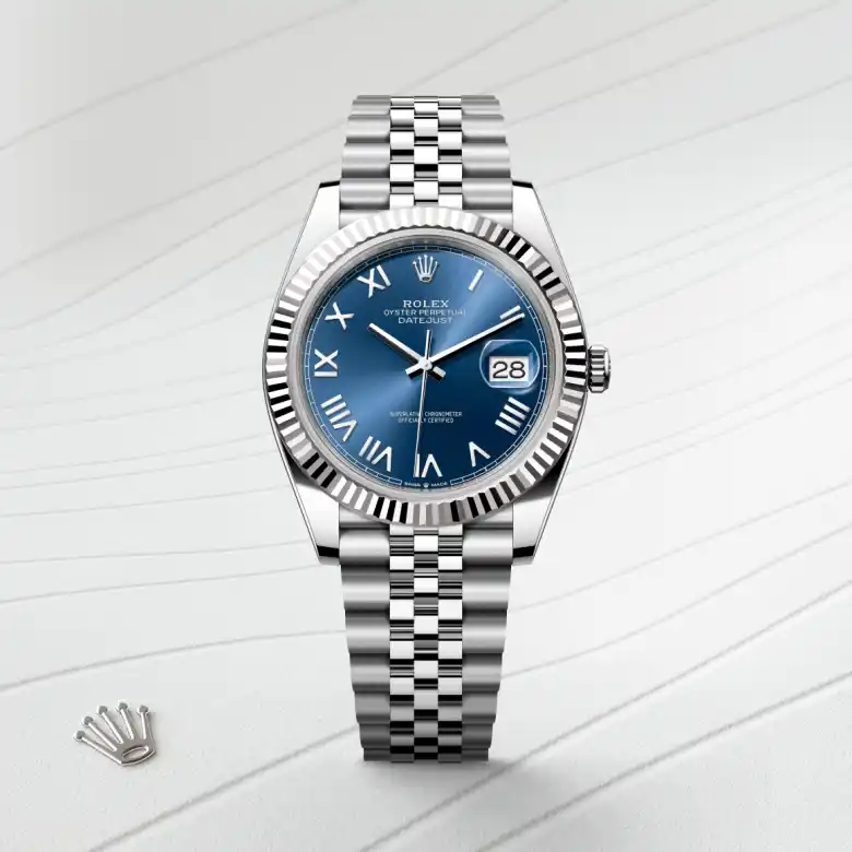 Rolex Datejust in Rolesor weiß (Kombination aus Edelstahl Oystersteel und Weißgold), Frontansicht