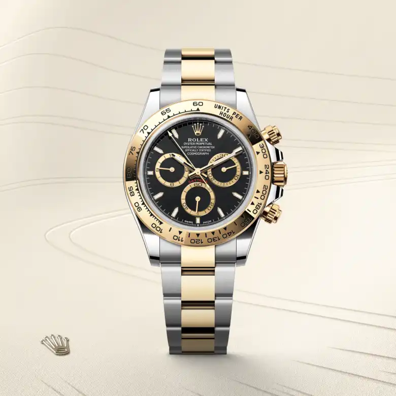 Rolex Cosmograph Daytona in Rolesor gelb (Kombination aus Edelstahl Oystersteel und Gelbgold), Frontansicht