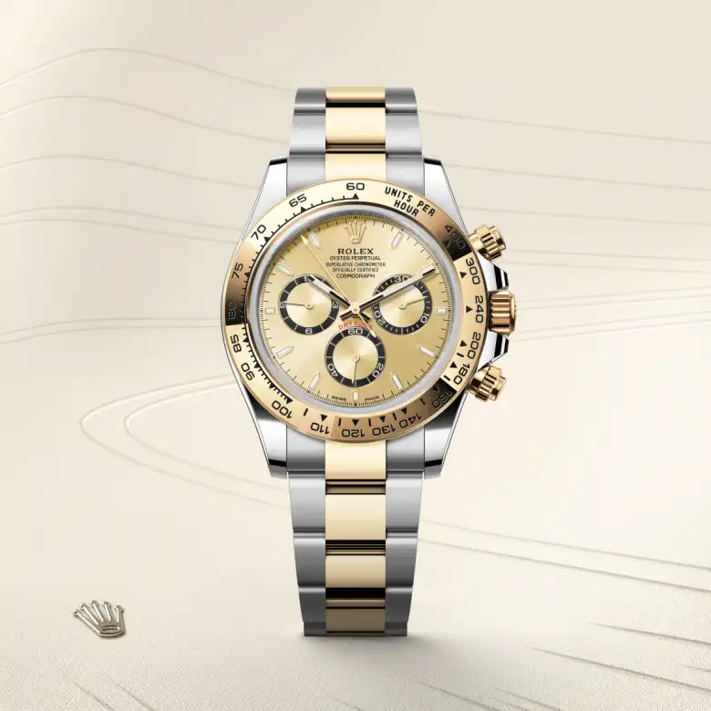 Rolex Cosmograph Daytona in Rolesor gelb (Kombination aus Edelstahl Oystersteel und Gelbgold), Frontansicht