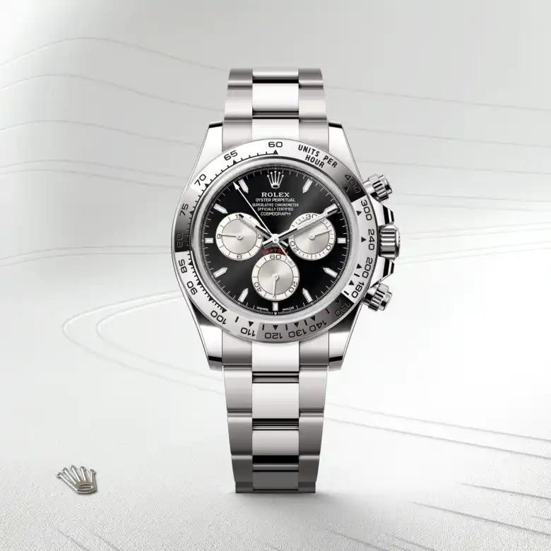 Rolex Cosmograph Daytona in 18 Karat Weißgold, Frontansicht