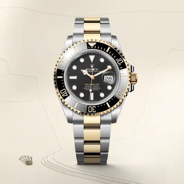 Rolex Sea-Dweller in Rolesor gelb (Kombination aus Edelstahl Oystersteel und Gelbgold), Frontansicht