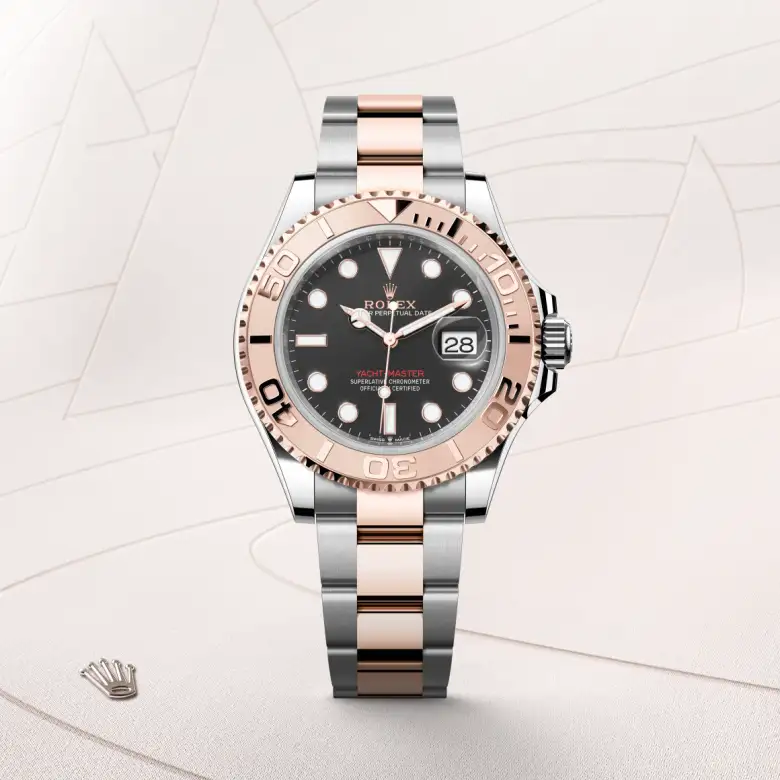 Rolex Yacht-Master in Rolesor Everose (Kombination aus Edelstahl Oystersteel und Everose-Gold), Frontansicht