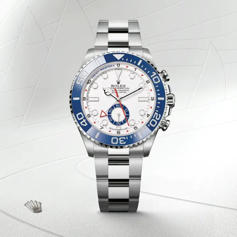 Rolex Yacht-Master II in Edelstahl Oystersteel, Frontansicht