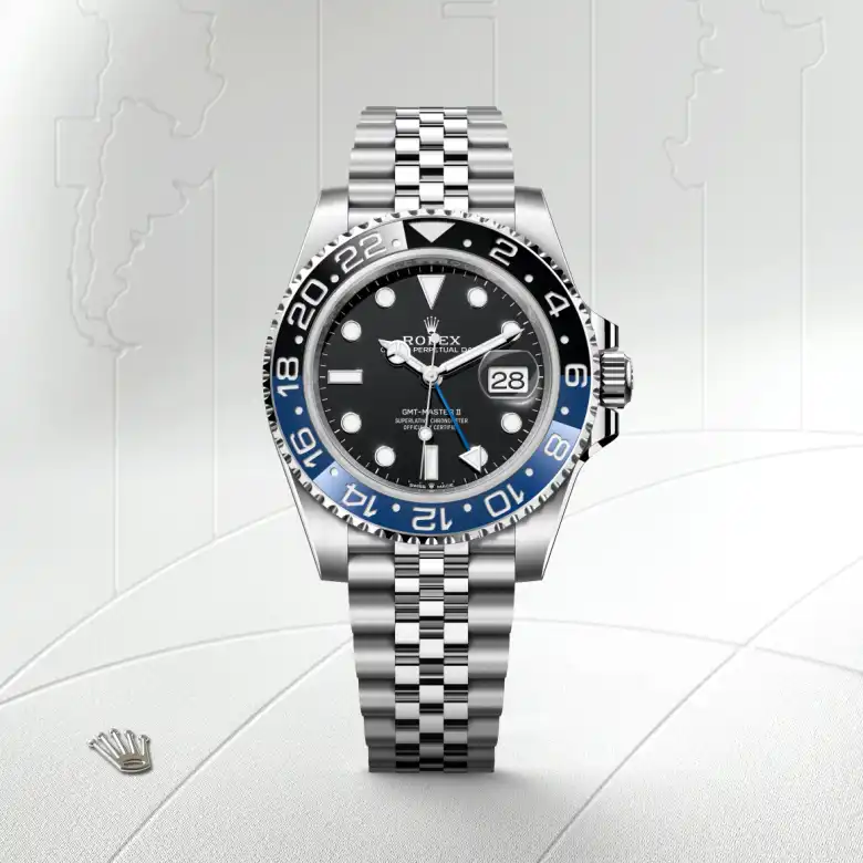 Rolex GMT-Master II in Edelstahl Oystersteel, Frontansicht
