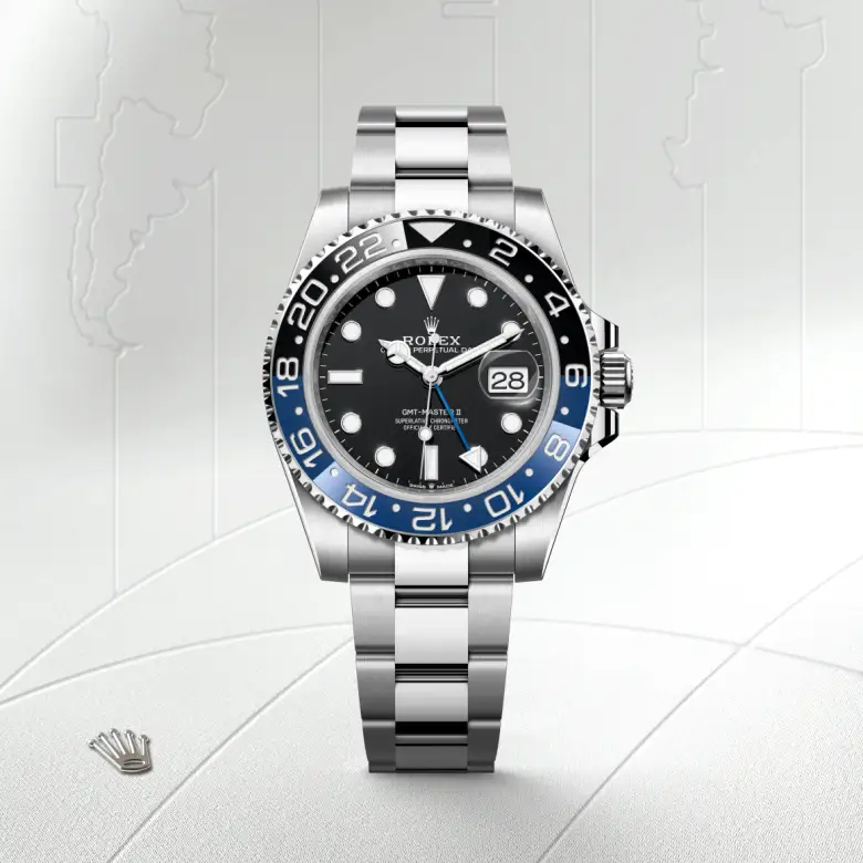 Rolex GMT-Master II in Edelstahl Oystersteel, Frontansicht