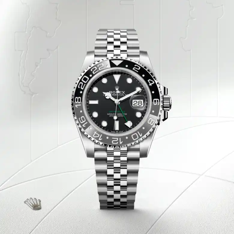 Rolex GMT-Master II in Edelstahl Oystersteel, Frontansicht