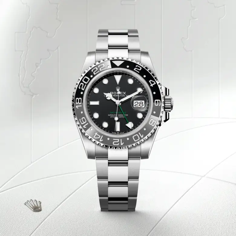 Rolex GMT-Master II in Edelstahl Oystersteel, Frontansicht
