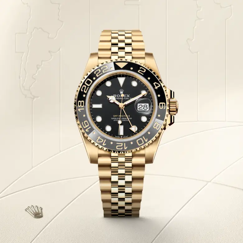 Rolex GMT-Master II in 18 Karat Gelbgold, Frontansicht