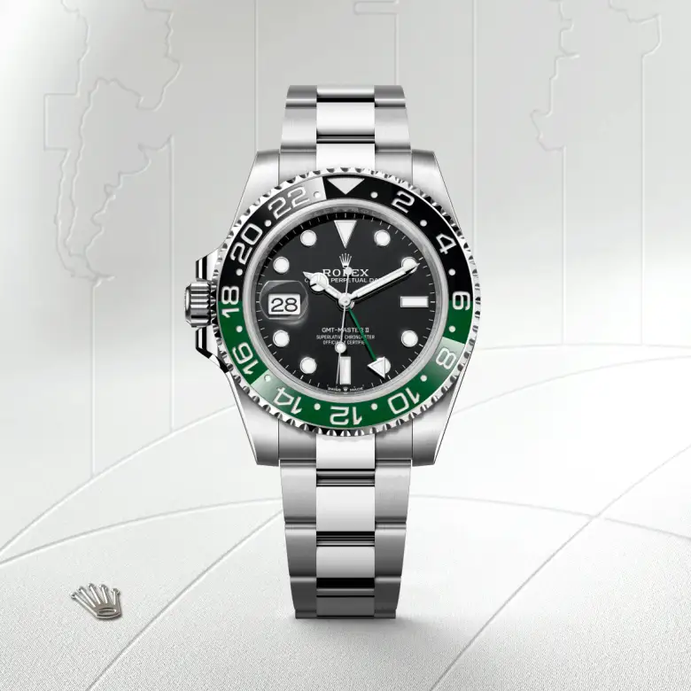 Rolex GMT-Master II in Edelstahl Oystersteel, Frontansicht