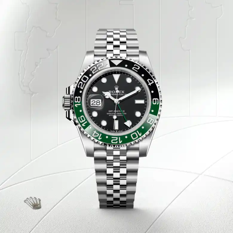 Rolex GMT-Master II in Edelstahl Oystersteel, Frontansicht