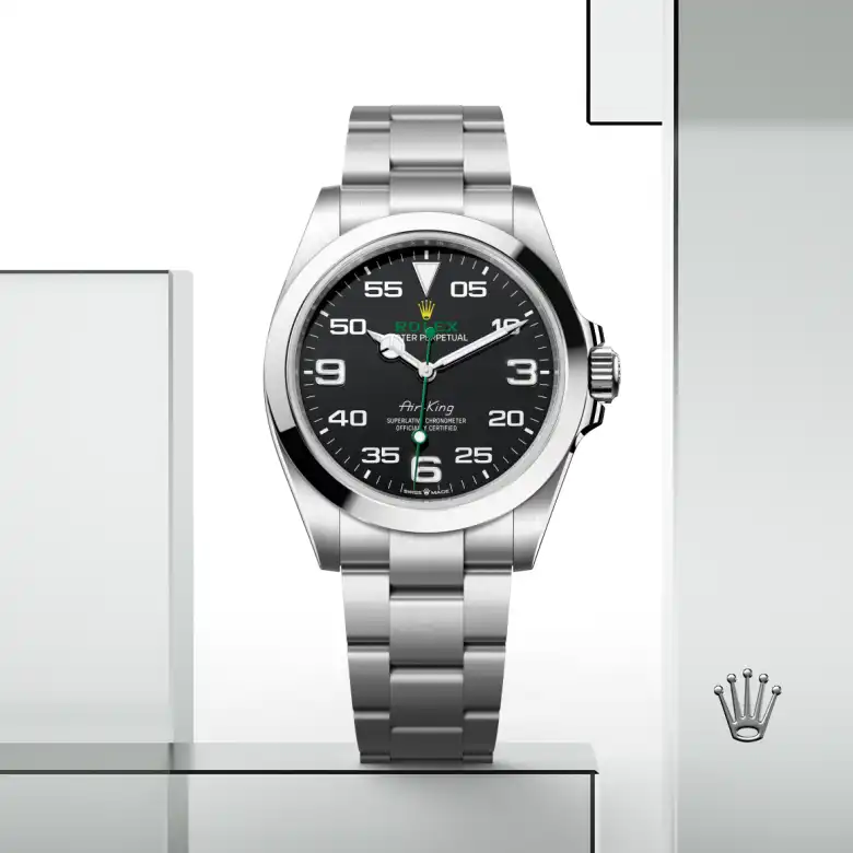Rolex Air-King in Edelstahl Oystersteel, Frontansicht