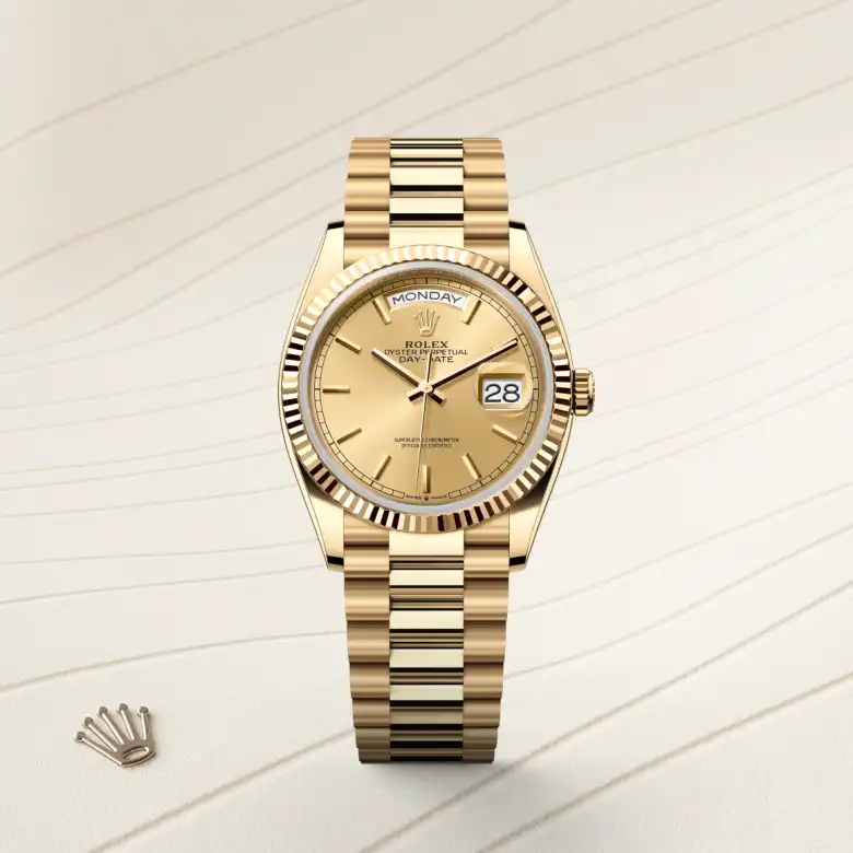 Rolex Day-Date in 18 Karat Gelbgold, Frontansicht