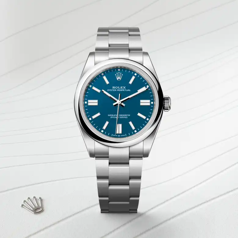 Rolex Oyster Perpetual in Edelstahl Oystersteel, Frontansicht