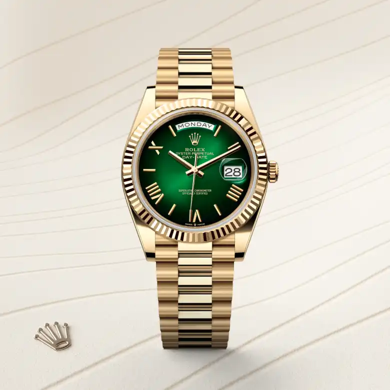 Rolex Day-Date in 18 Karat Gelbgold, Frontansicht