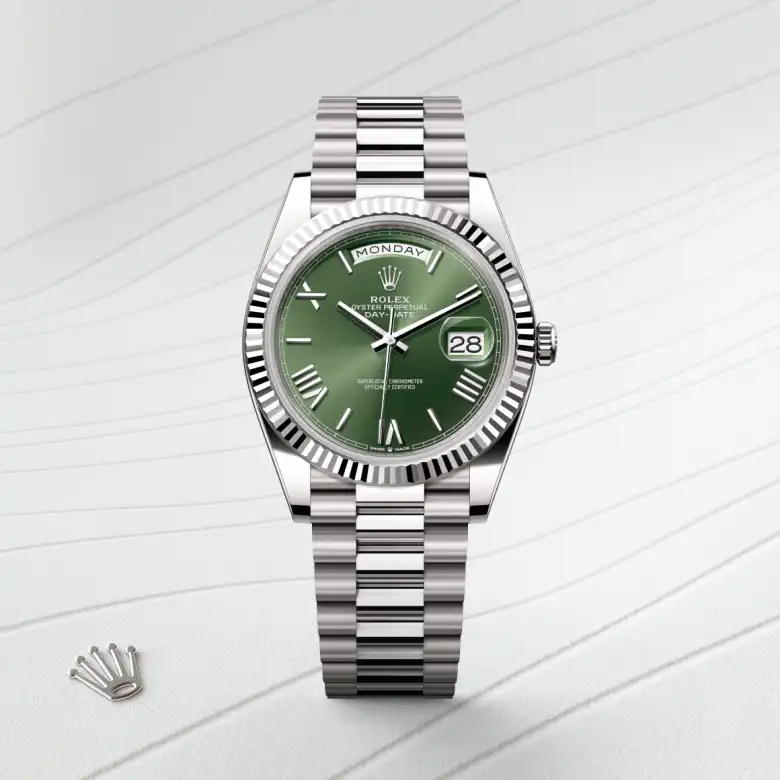 Rolex Day-Date in 18 Karat Weißgold, Frontansicht