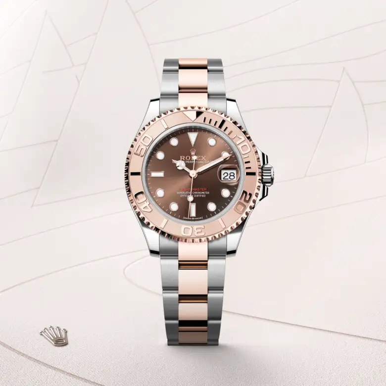 Rolex Yacht-Master in Rolesor Everose (Kombination aus Edelstahl Oystersteel und Everose-Gold), Frontansicht